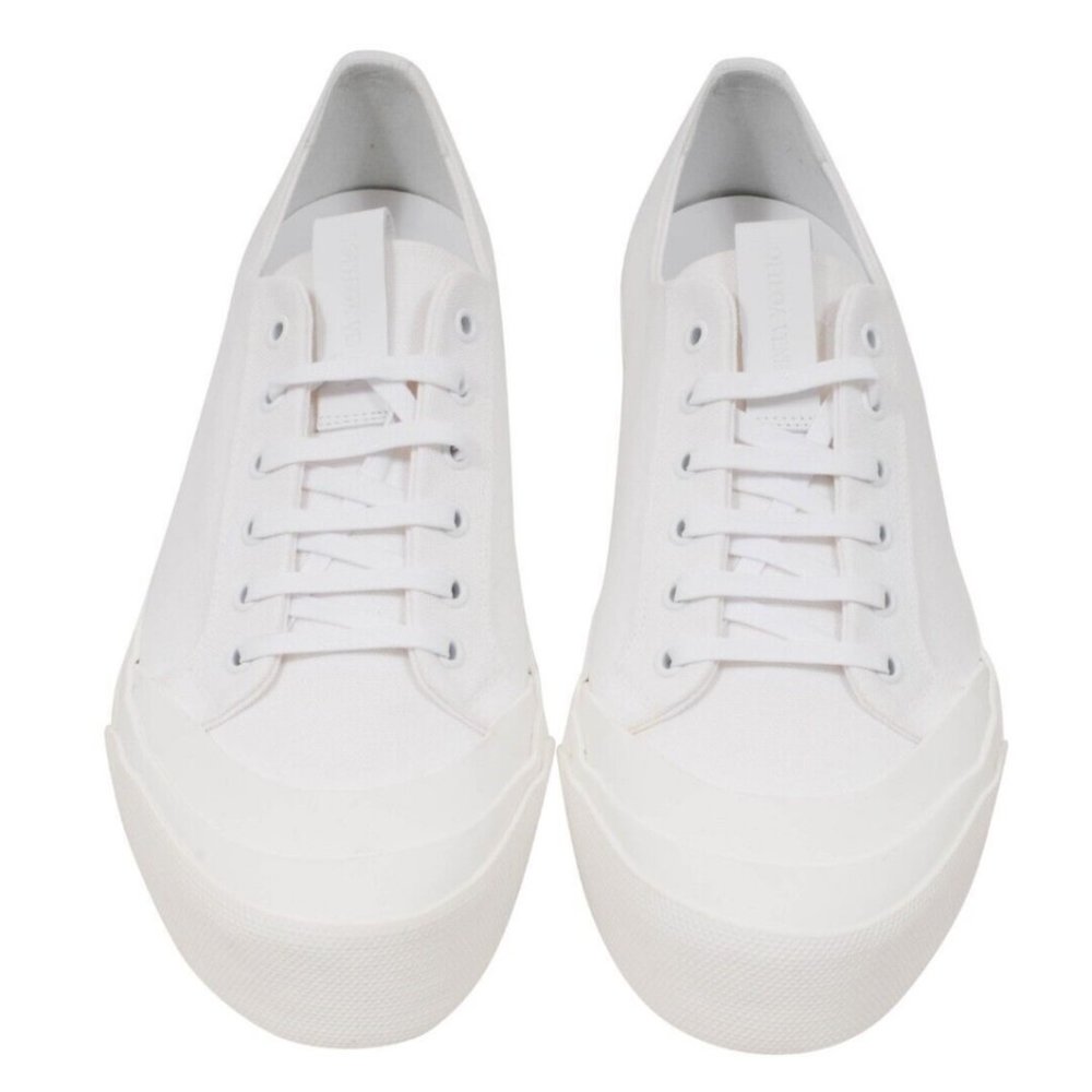 Bottega Veneta Mens Speedster Sneakers 45 US12 White Canvas Low Top Trainers - Picture 1 of 9